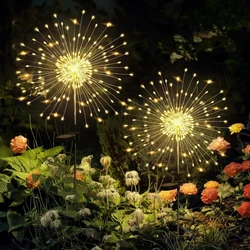 Solar Powered Fireworks Lights, Ground Mounted Atmosphere, Outdoor Waterproof Courtyard Garden, LED Small Color String Lights