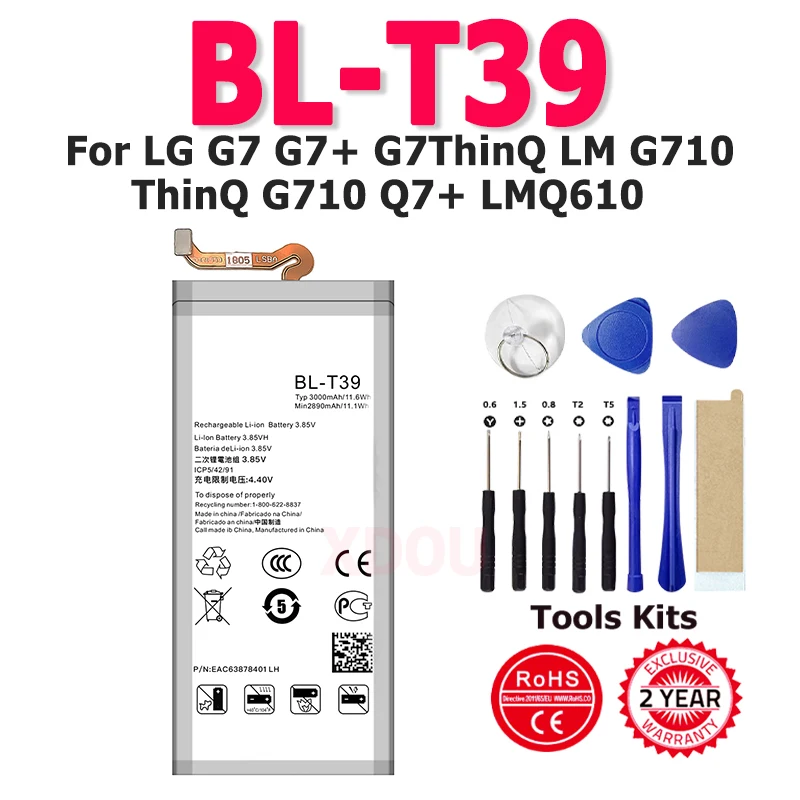 

Новый аккумулятор для телефона BL-T39 для LG G7 G7 + G7ThinQ LM G710 ThinQ G710 Q7 + LMQ610 BL T39 BLT39