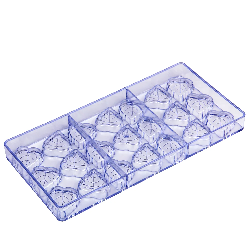 Plastic 21 Cavities Big Leaves Shaped Baking Chocolate Mold Sweet Candy Ice Cream Craft Tools CC0029