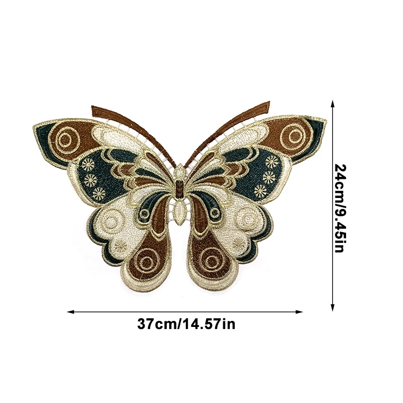 Fashion Butterfly Embroidery Patches Lace Fabric Large Collar Applique DIY T-shirt Dress Decorative Stickers Sewing Accessories