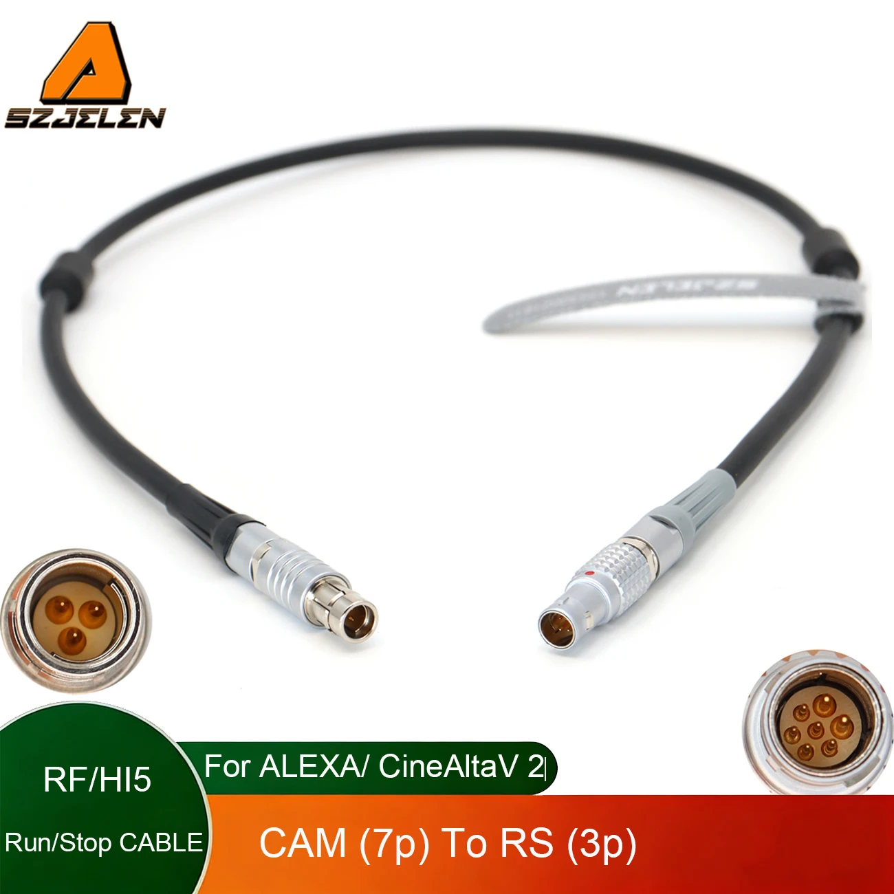 ARRI cforce RF/ cRRO camin CAM 7-pin to RS 3pin for ALEXA AMIRA ,SOMY CineAltaV 2‌ SUN/STOP cable