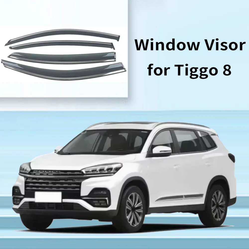 

Хромированные полоски, защита от дождя для Chery Tiggo 8 2018-2023, оконный козырек, ветровые дефлекторы, дверной козырек, вентиляционные шторы, вентиляционный козырек