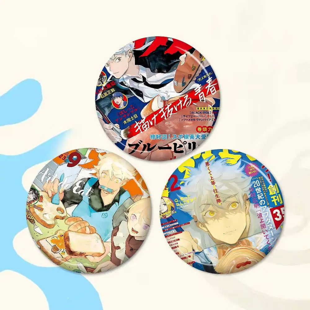 Anime Blue Period 58mm Cute Series Pins Funny Badge Interesting Cartoon Animals Brooches Backpack Clothes Gift Accessory