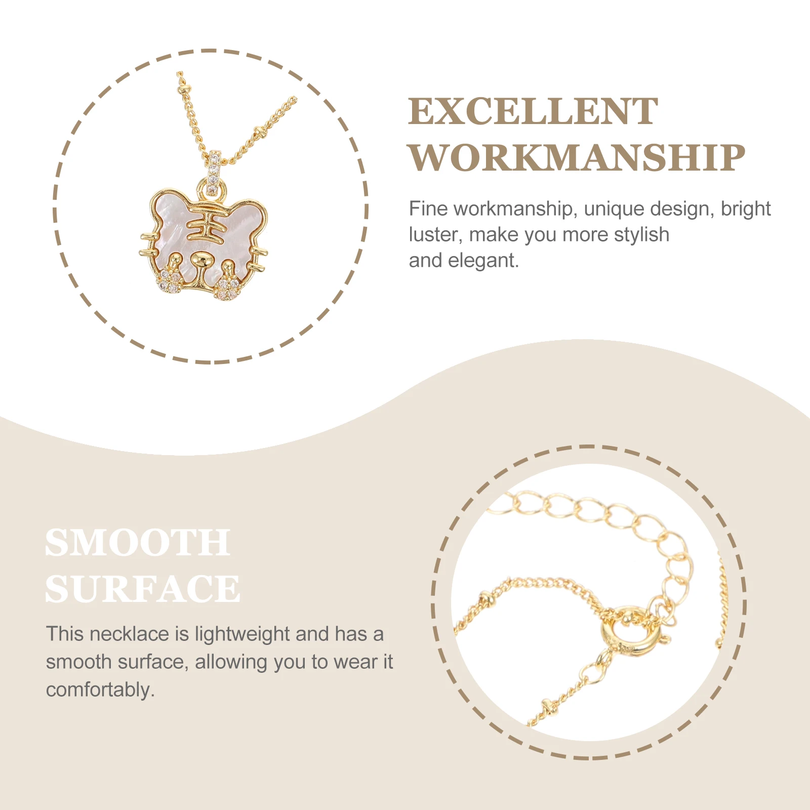

Copper White Mother Of Pearl Necklace Comfortable Wearing Experience Pendant Jewelry For Women Casual