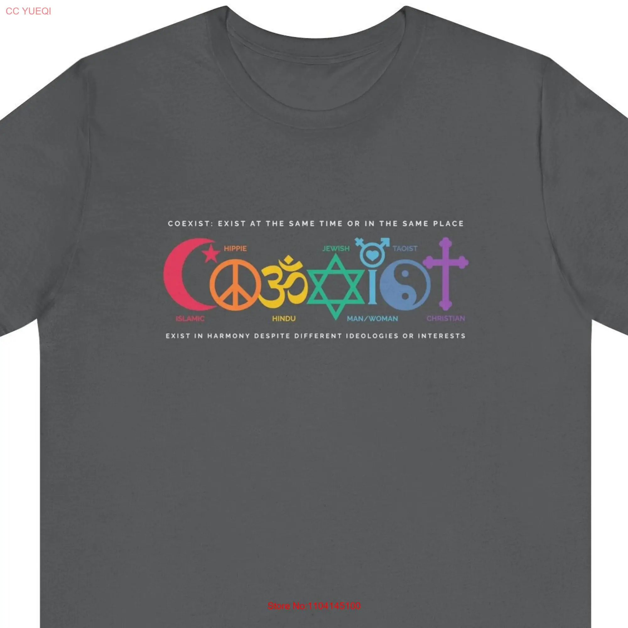 Human Coexistence Promote Peace T Shirt long or short sleeves