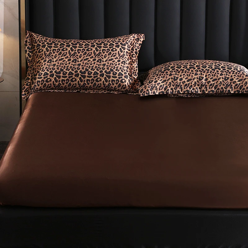Mulberry Silk Bed Sheet Set with Fitted Sheet Flat Sheets Pillowcase Luxury Solid Color Bedding Sets Wrinkle-Free Antiallergic
