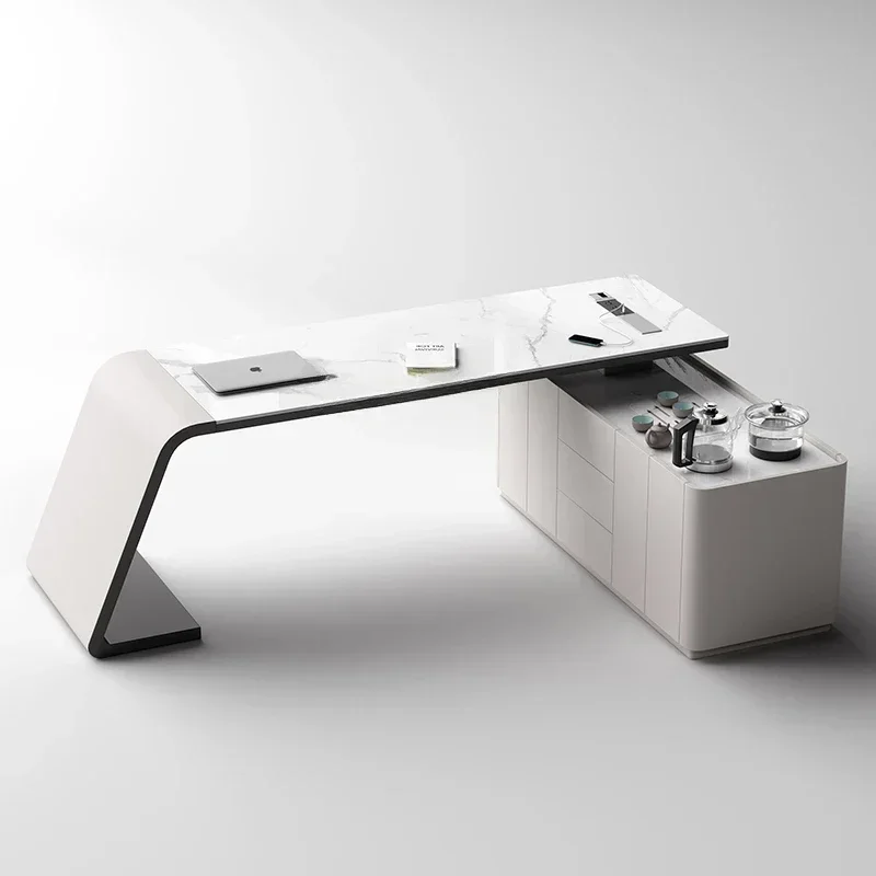 

Modern Minimalist Corner Desk Modern & Minimalism High-End Stone Plate Office Computer Designer Desk Study Desk Office Furniture