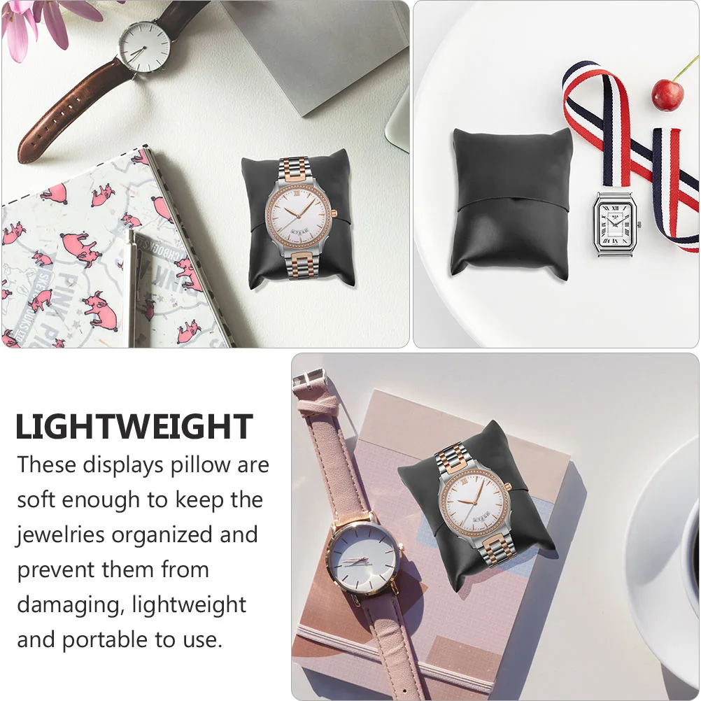 

8 Pieces Watch Pillows PU Jewelry Display Holder Bracelet Pillows Cushions Exhibitions Retail Stores Auctions Mini Case