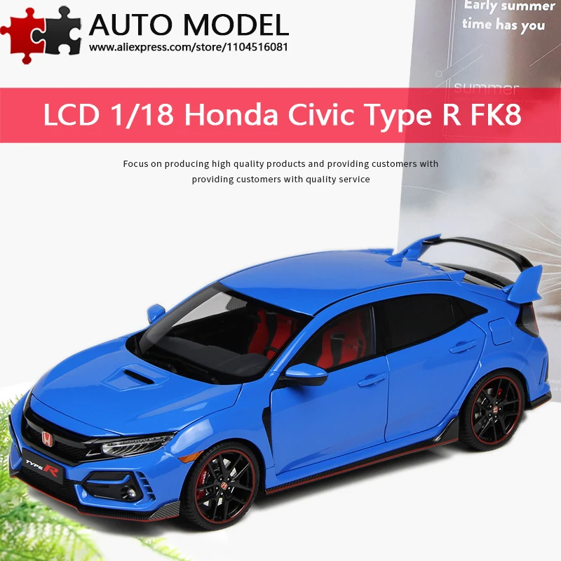 

2017 Honda Civic Type R Fk8 Simulation Alloy Car Model Full Opening Doors Lcd 1:18 Static Diecast Scale Model Collection Metal Paint Adult Toy Boy Gift Collection