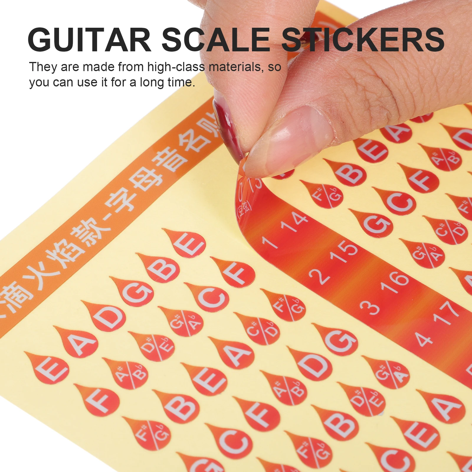 

2 Pcs Guitar Scales Sticker Frets Fingerboard Note Stickers Fretboard Tag Labels Applique