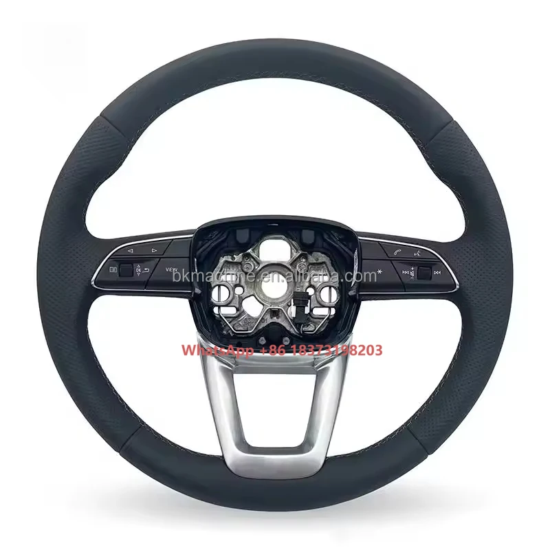 

Leather Steering Wheel for A3 A4 A5 A6 A7 Q3 Q5 Q7 Fully Perforated Steering Wheel Flat Bottom Steering Wheel Campaign