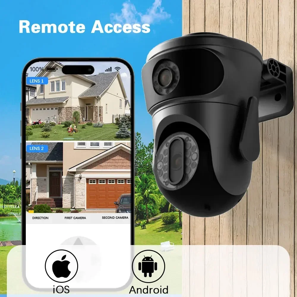 4K 8MP WiFi Smart Home Two-Way Audio PTZ IP Camera Dual-Lens Human Detect CCTV Camera Outdoor Wifi Surveillance Camera IPC360