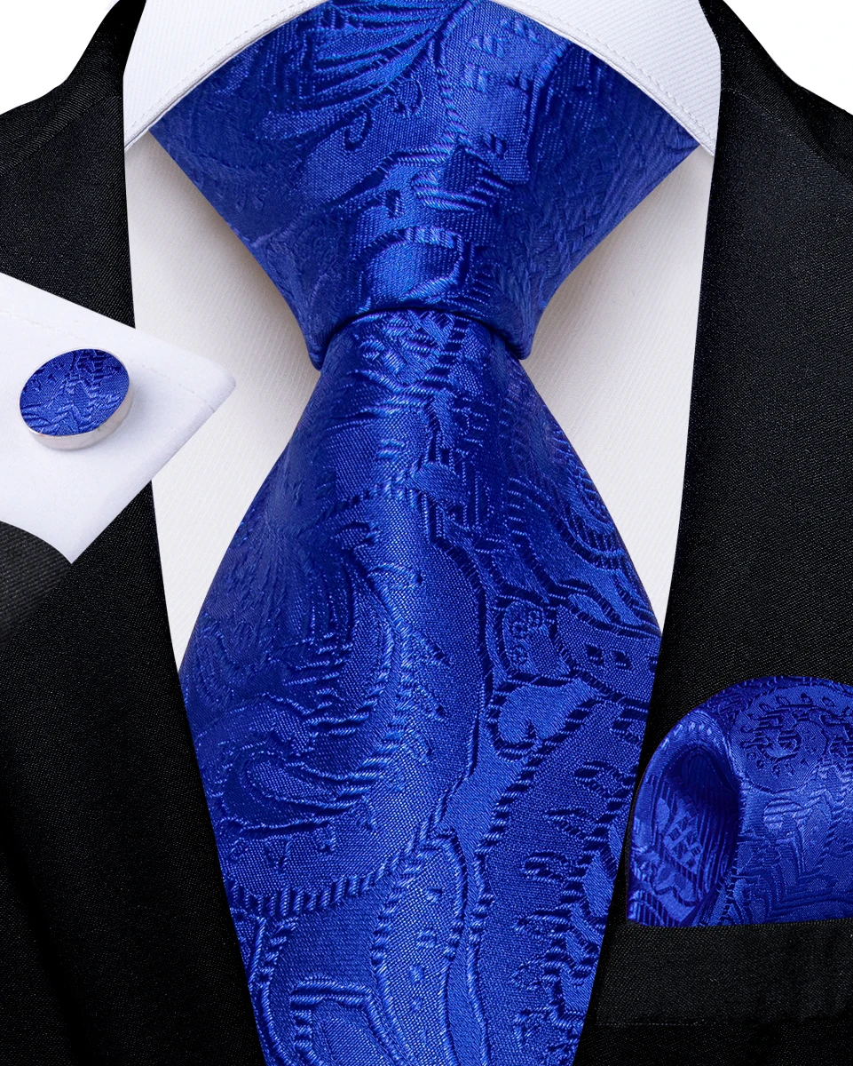 Men's Business Tie Set 3PCS, Necktie Pocket Square Cufflinks Set Multiple Styles For Wedding Daily Office