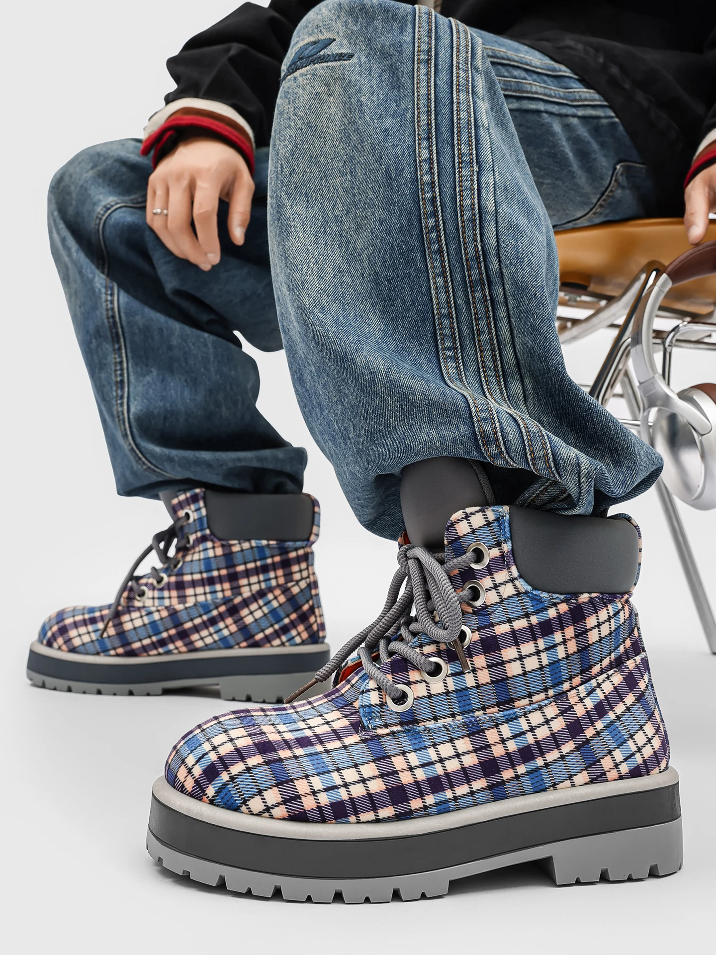 امرأة أحذية الكاحل أزياء من الدانتل متابعة زيادة كعب منصة أحذية سيدة عارضة أحذية أحذية قصيرة للرجال أحذية رياضية