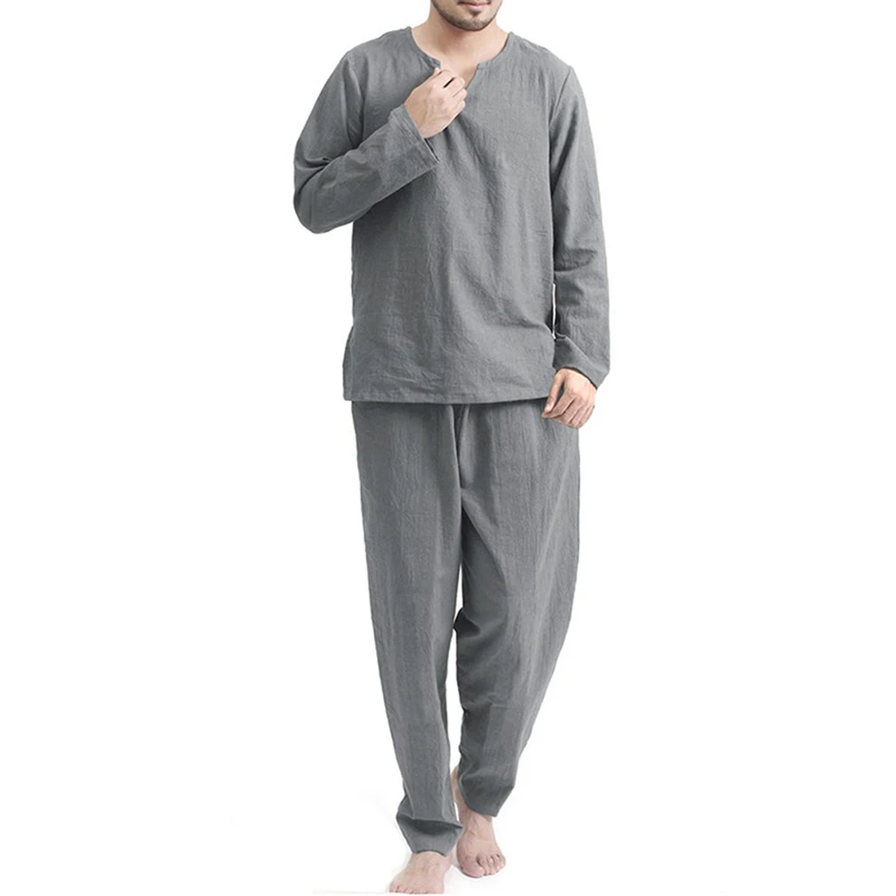 Brand New 2PCS Pajamas Suit Breathable Pajamas Autumn Pajamas Casual Style Long Pants Polyester Fabric Slight Stretch