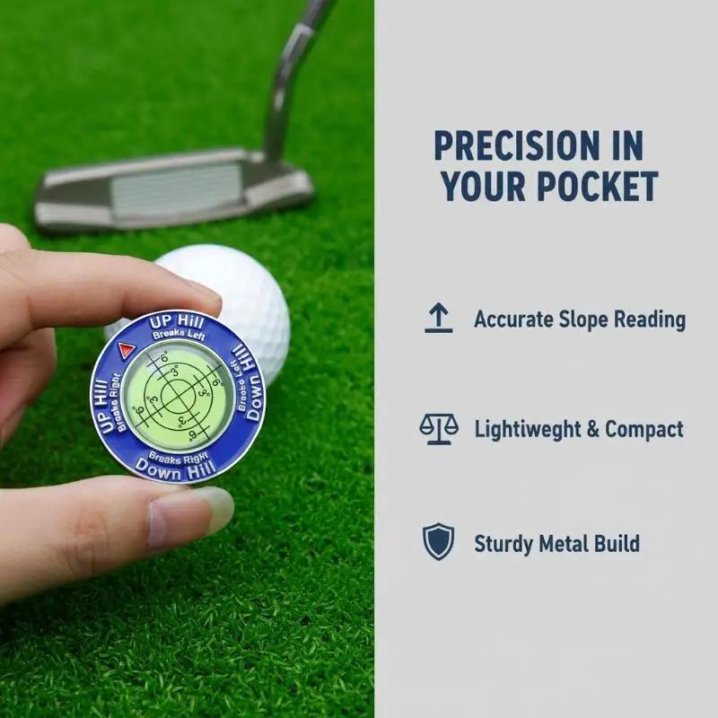 Golf Putting Alignment Aid Pocket Size Slope Level Portable Training Tool for On-the-Go Golf Practice