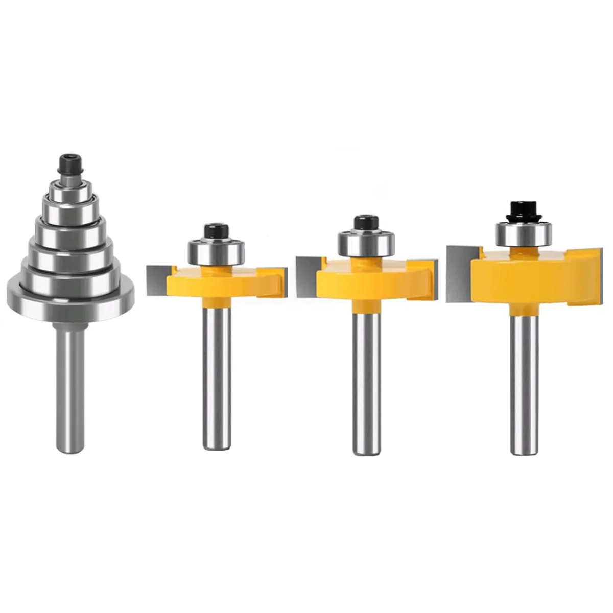1/4 Inch Adjustable Mortising Knife Set Bearing Notching Knife Woodworking Router Drill Bits for Wood Grooving
