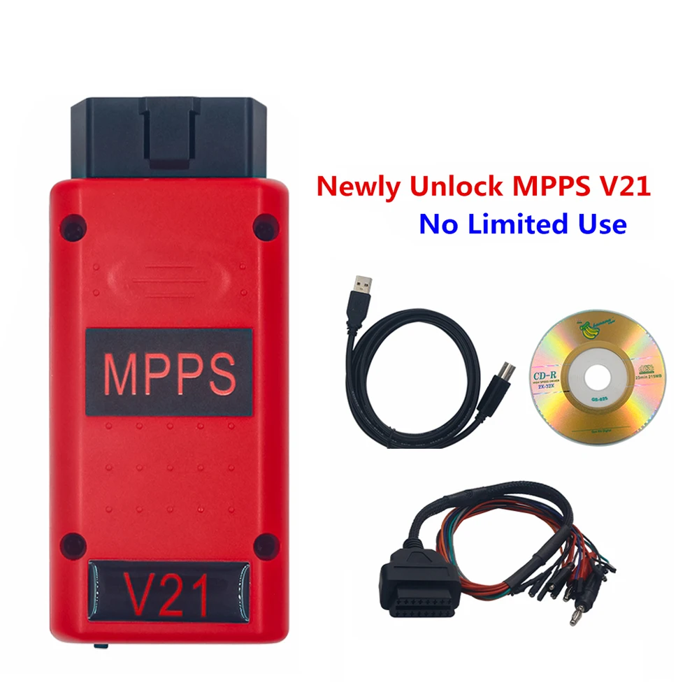 MPPS V21 No Locks Unlimited Points ECU Chip Tuning Tool Interface Auto OBD 2 OBD2 CAN ECU Tunning Flasher Remap Cable Mpps V21