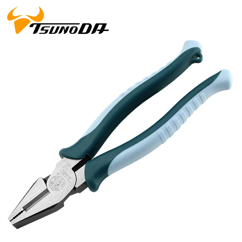 TSUNODA PW-104DG Power Side Cutting Pliers 214mm Resin Grips Eccentric Type Electrician\'s Pliers Steel Wire Cutter Tools