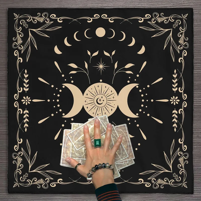 Tarot tablecloth moon phase Altar Cloth  Tarot Cloth Altar Decor for Spread Tarot Reading Cloth Tarot Spread Cloth Witchy Decor