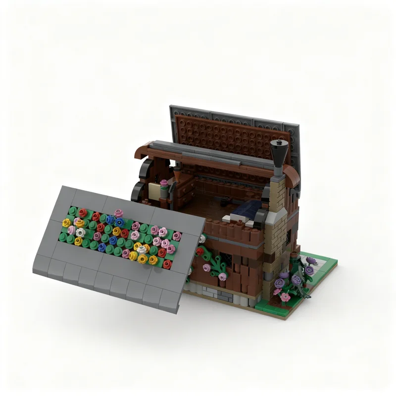 864 Uds. MOC botánico S casa Castillo modelo bloques de construcción juguetes de construcción montar regalos de navidad DIY Idea educativa creativa