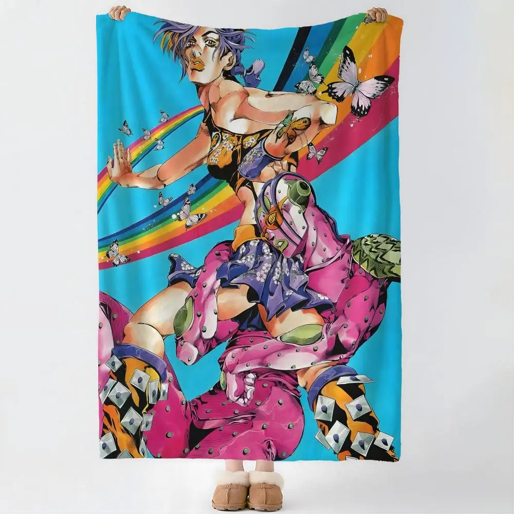 JJJ-JJoJo's مغامرة غريبة رمي لينة المرجان الصوف بطانية 310gsm رقيق دافئ رمي ل أريكة سرير الأريكة ديكور غرفة نوم