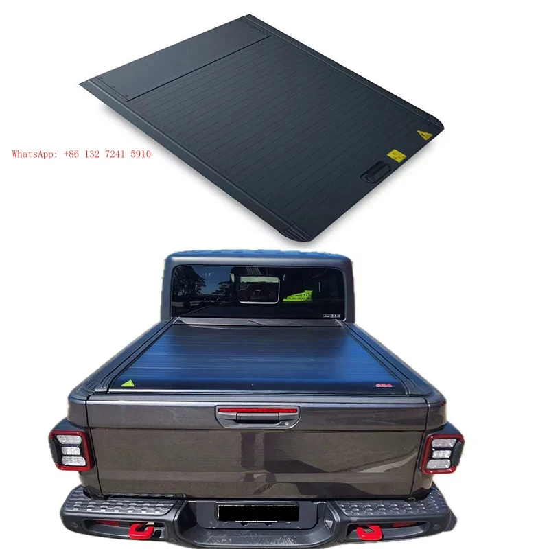 

Factory direct sales of lockable retractable aluminum pickup truck bed covers for Gladiator, F150, Silverado, and Ram pickup tru