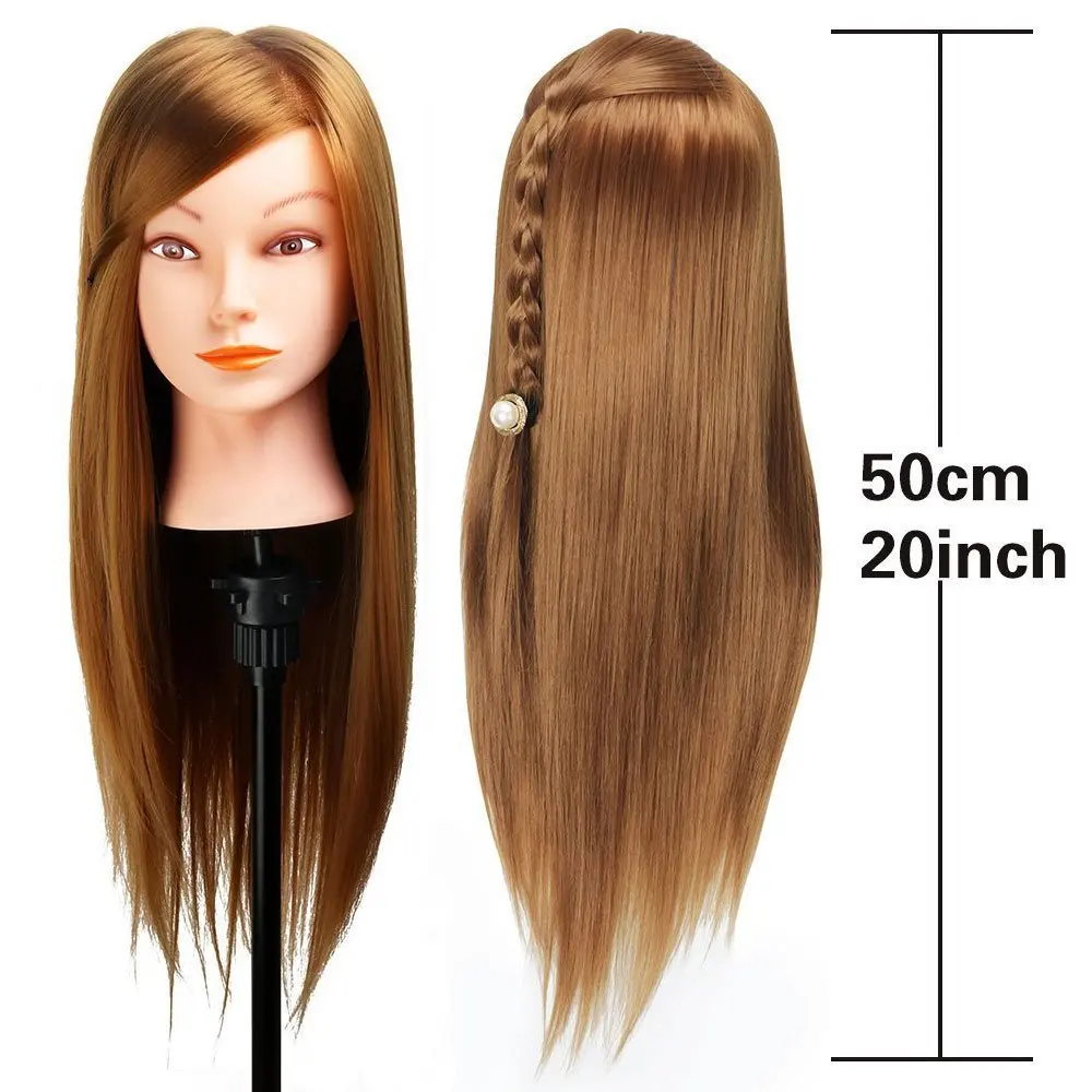 80% Real Hair Mannequin Head Training Head Cosmetology Doll Head Manikin Practice Head Hairdresser With Free Clamp Holder Female