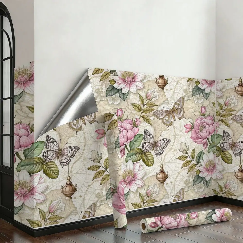 Self Adhesive Floral Wall Covering Waterproof PVC Sticker Decorative Wall Decal For Modern Living Room Bedroom Refurbish