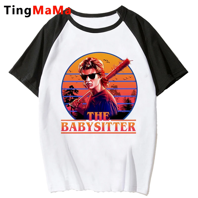 Steve Harrington tshirt crop top women white print tumblr vintage japanese crop top harajuku kawaii