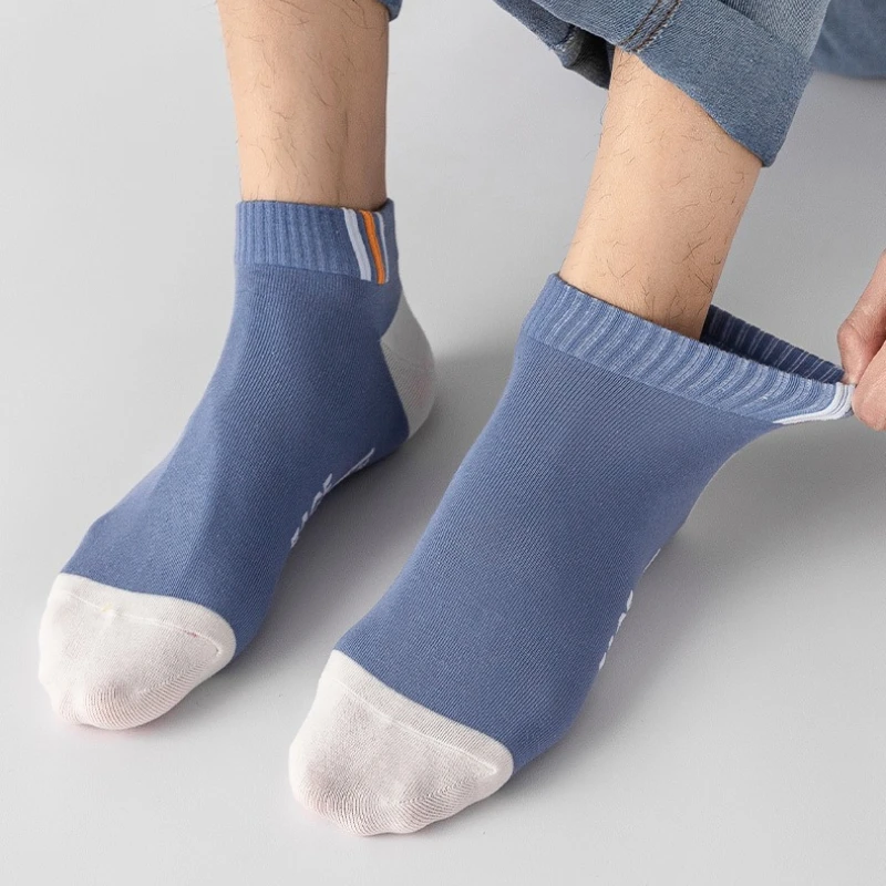 1/6 أزواج الرجال عارضة مريحة جديدة الصيف الجوارب القصيرة امتصاص العرق رقيقة تنفس منتصف أنبوب الرياضة أنبوب قصير الرجال الجوارب #5