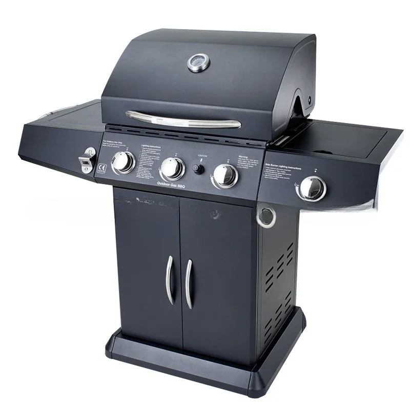 

Gas barbecue grill Outdoor household smokeless liquefied gas Multifunctional thickened barbecue grill Garden gas stew oven