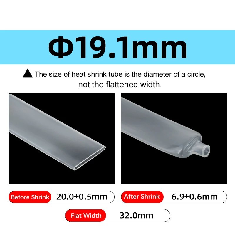 2 - 10M Transparenter 3:1 Schrumpfschlauch mit Klebstoff 1,6 ~ 39mm Doppelwandiger Klebstoffbeschichteter Polyolefin-Schrumpfschlauch Kabelschutzhülle