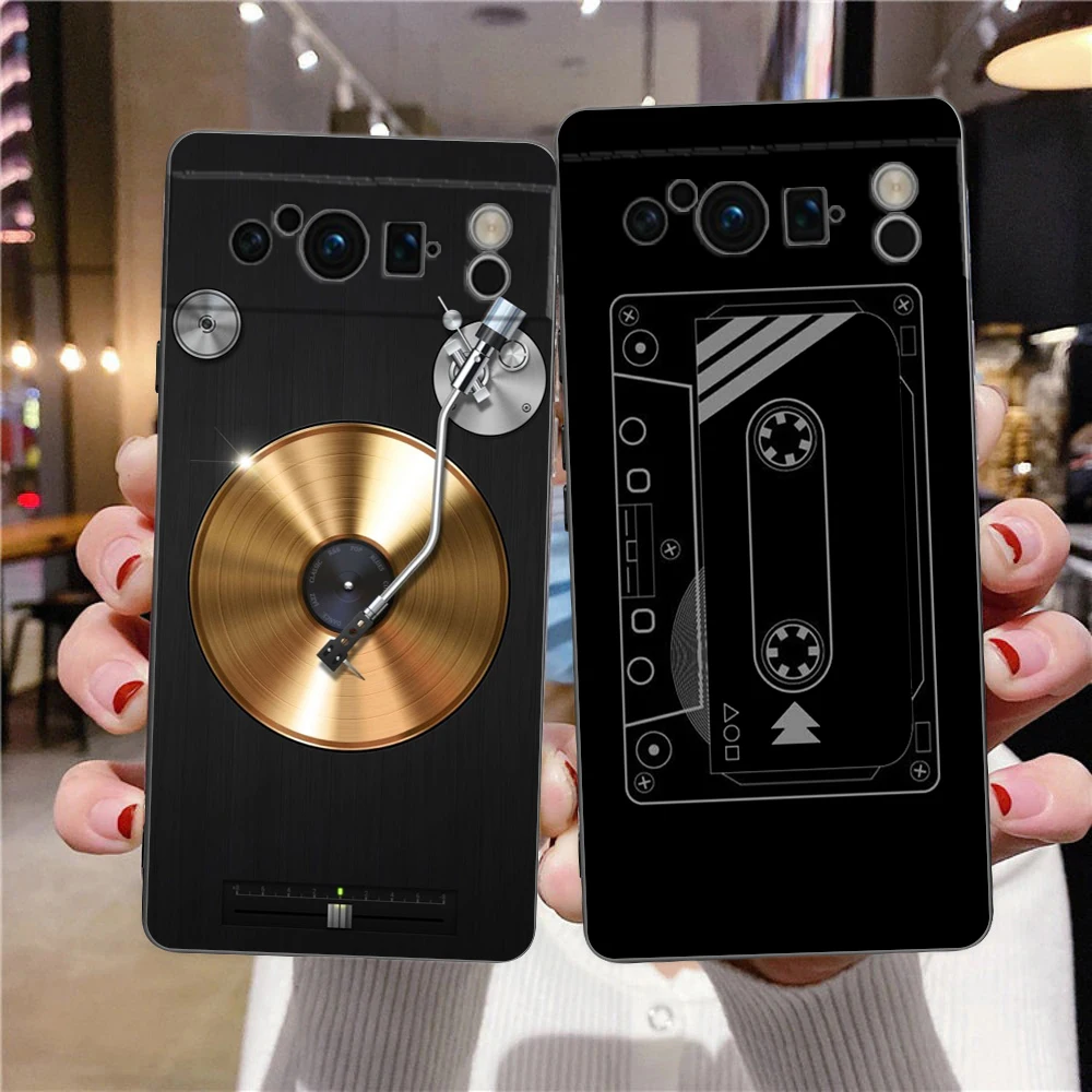Retro Vintage Old Cassette Tape Phone Case For Google Pixel 8 7 6 Pro 8A 6A 7A 5G Soft Silicone Shockproof TPU Black Cover