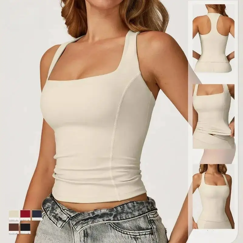 

Women S Nude Yoga I Shaped Beautiful Back Tight Fitting Vest Outdoor Running Sports Leisure And Fiess Clothing