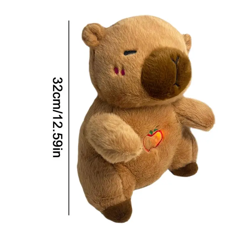 Snuggle Plush Breathing Capybara Calming Sleeping Toy Rhythmic Breathing Musical Toy Calming Sleeping Toy With Music Light &