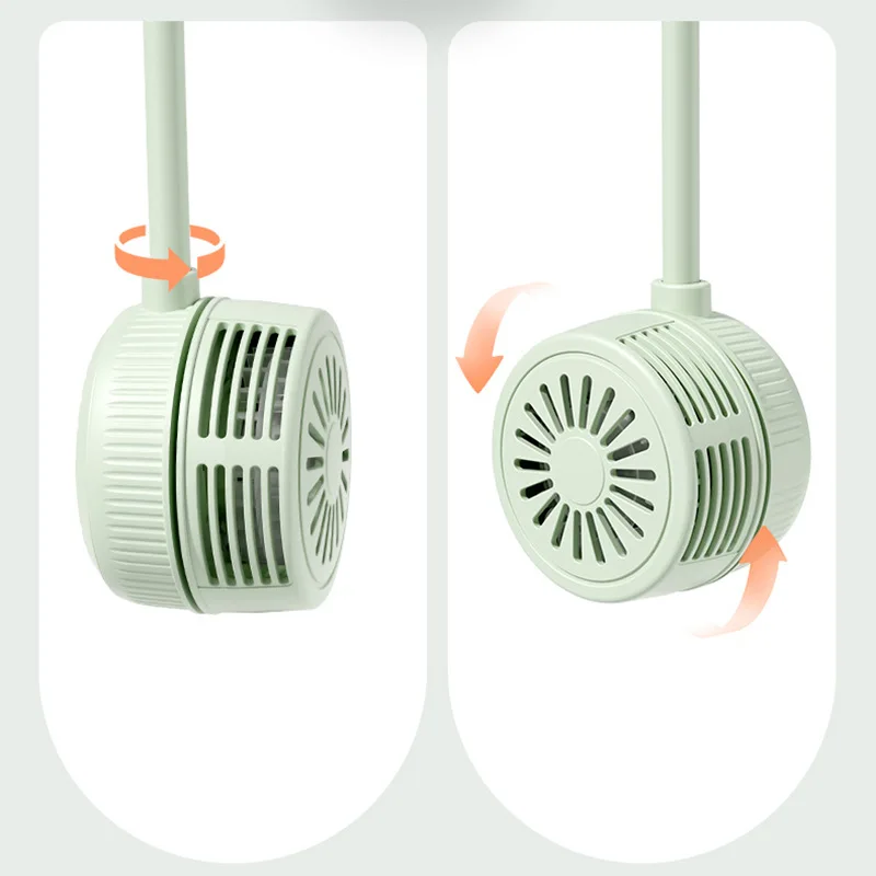 Foldable Neck Hanging Fan Silent Portable Mini High Capacity Battery USB Rechargeable 360 Degree Rotation Air Conditioning Fan