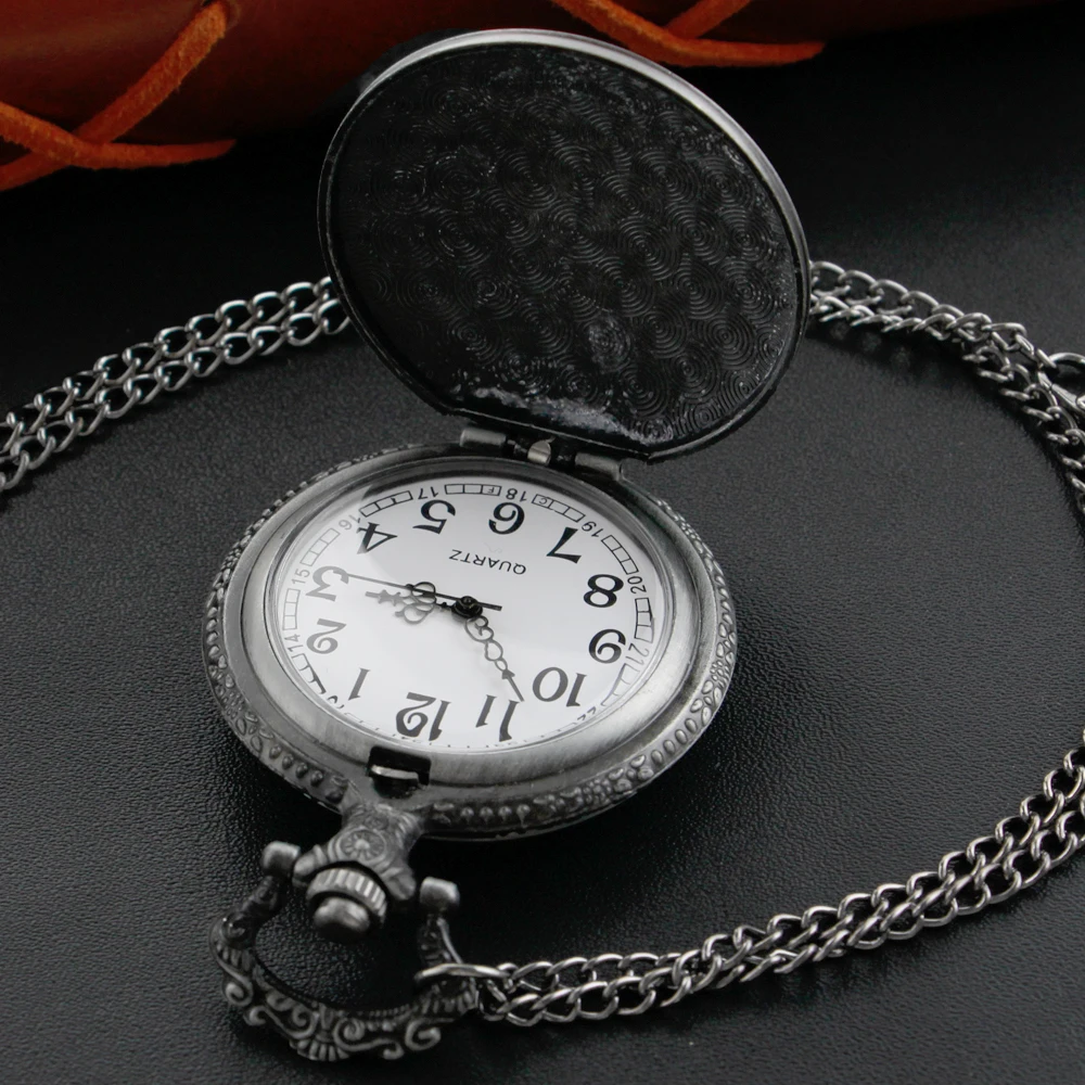 Academy of Magic Badge Pocket Watch Roman Digital Pendant Hollow Bronze Case Steampunk Vintage Necklace Watch Gift