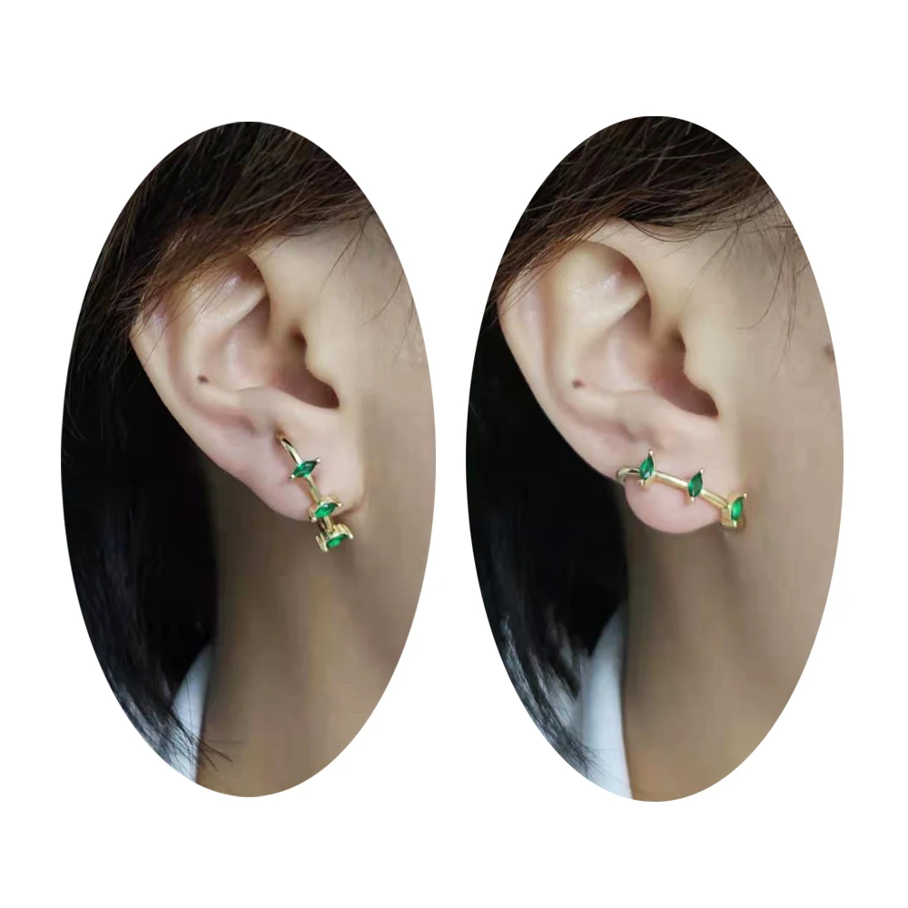 SHADOWHUNTERS ريال 100% 925 فضة الكرمة الأخضر كريستال تشيكوسلوفاكيا وأقراط بيان امرأة المجوهرات بالجملة الربيع نمط #1