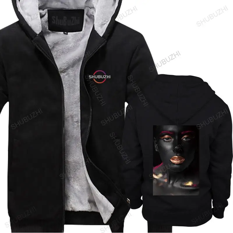 

Men winter brand streetwear hooded zipper Fashion black beauty warm coat men shubuzhi fleece hoodies sweatshirt oversized