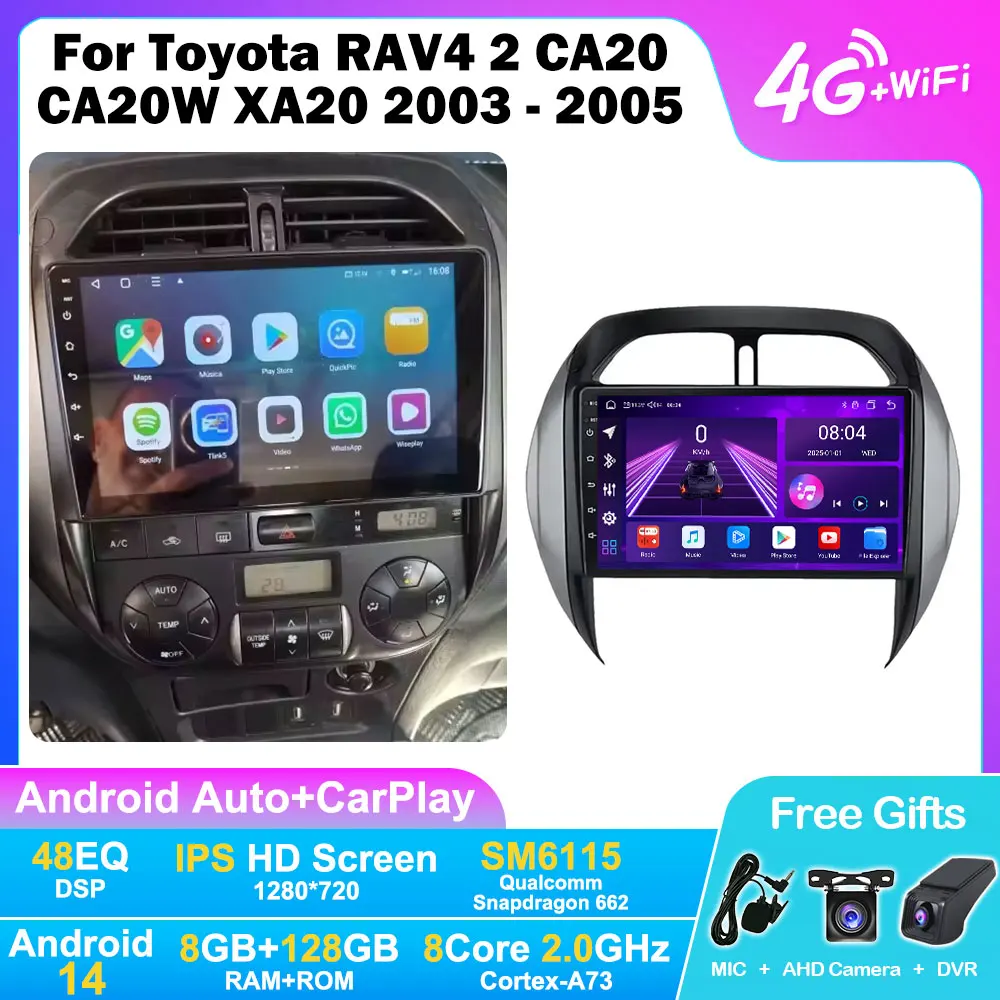 Android 14 Car Radio For Toyota RAV4 2 CA20 CA20W XA20 2003-2005 9
