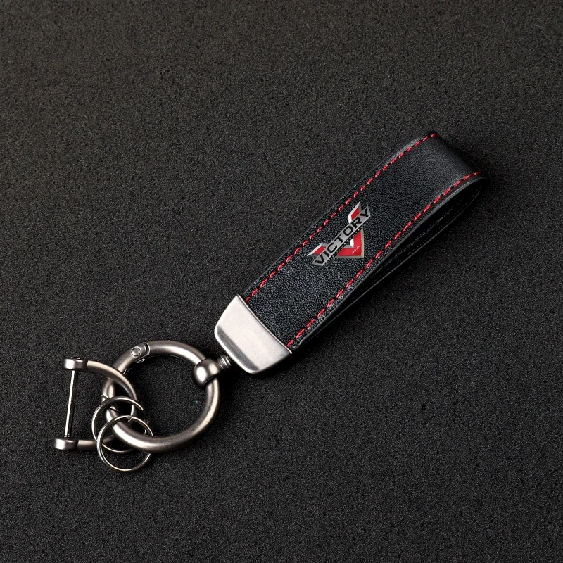 HD printed vintage leather horseshoe ring keychain for VICTORY Motorcycle Accessories