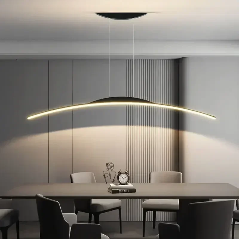 Modern Dining Room Resturant Led Pendant Lights 100 120cm Chandelier Hanging Lamp New Italian Minimalist Pendant Lamp Home Decor