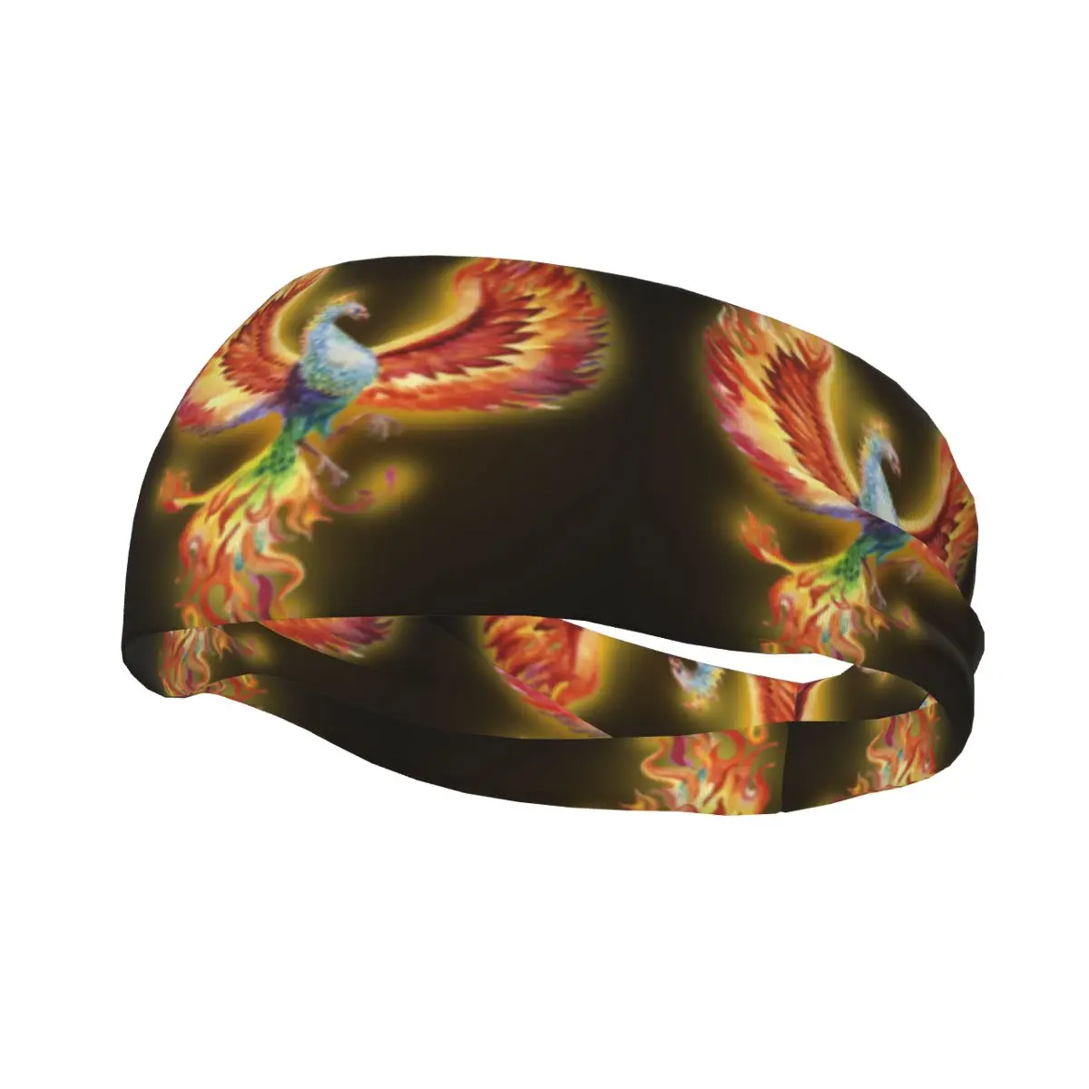 Headband Fire Burning Phoenix Bird Headwrap Hairband for Tennis Gym Fitness Headwear Hair Accessories