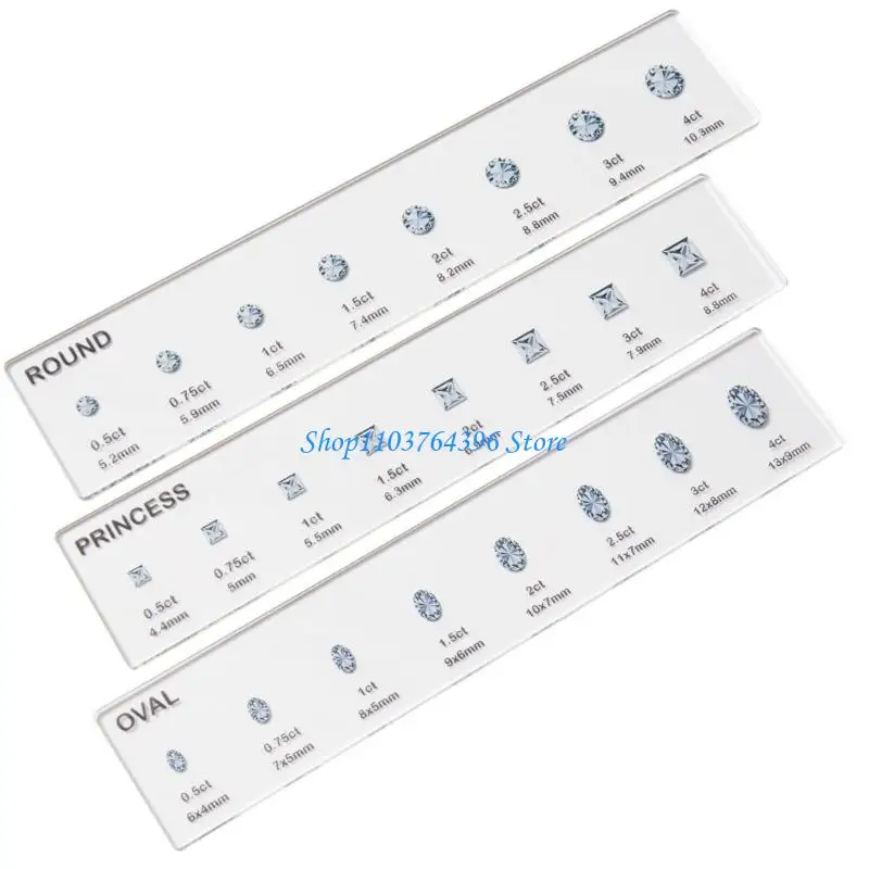 Professionelles Acrylring -Größenwerkzeug präziser Messung für runde ovale Quadrat -Edelsteine -Schmuck Gadget