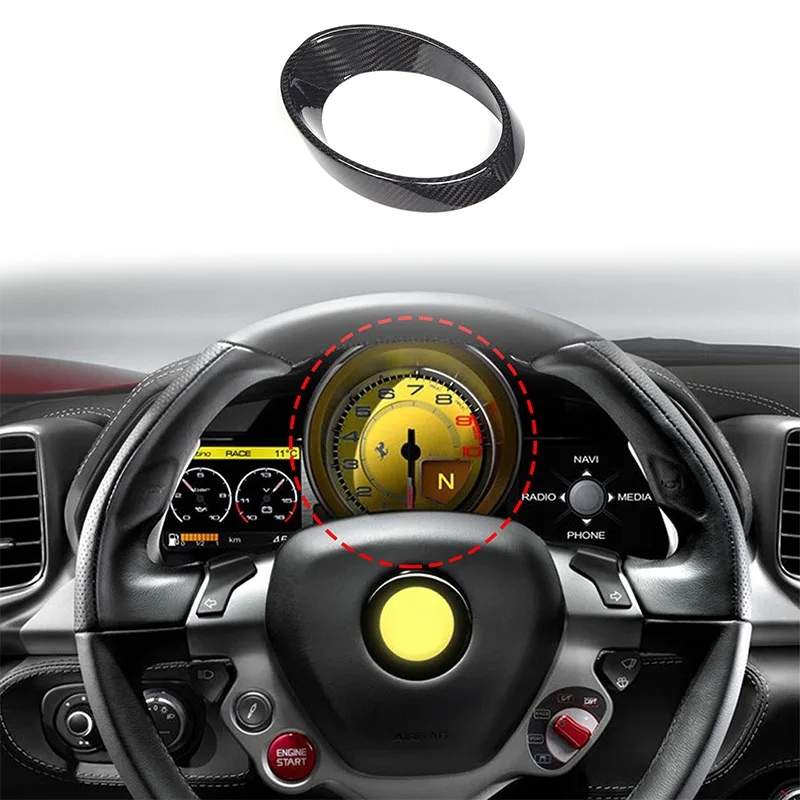

For 2011-2016 Ferrari 458/488 central control instrument speed disc cover Dashboard decorative cover Real carbon fiber 1pcs