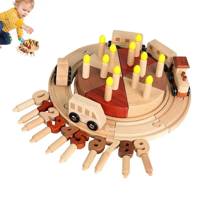 

Wooden Birthday Cake Toy Pretend Play Birthday Cake Train Set Toddler Games Preschool Learning Activities Educational Toys
