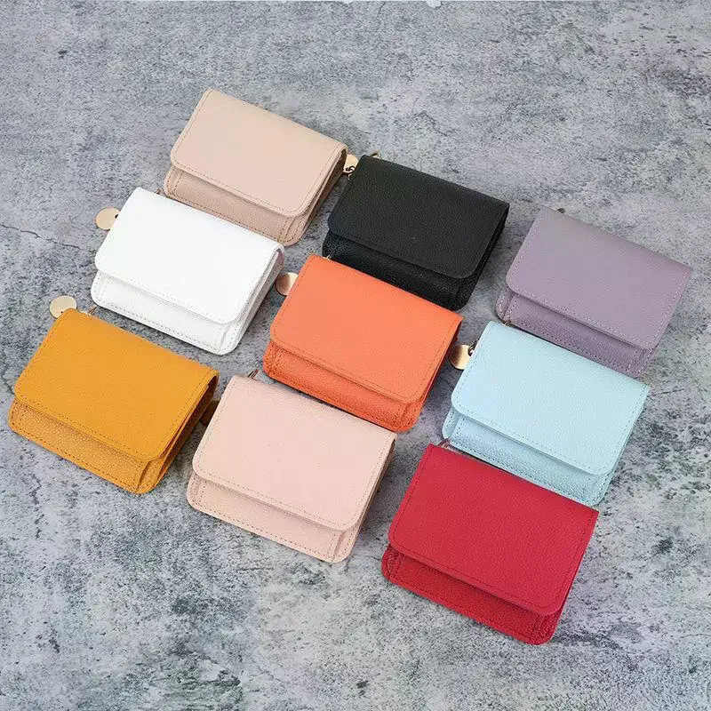 Korean Version Women's Coin Purse Short Fashion Multifunctional Zipper Trifold Wallets