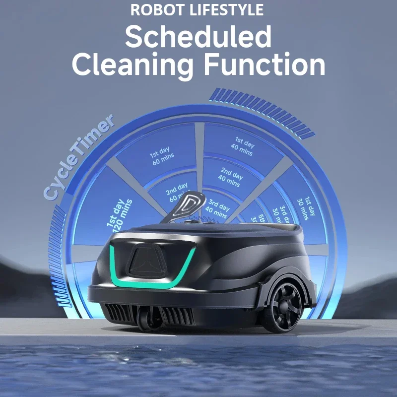 new Swimming Pools Vacuum Cleaner Wireless for Floor Smart Cleaning Robot Auto-Parking Dual-layer Filtration120mins Running Time