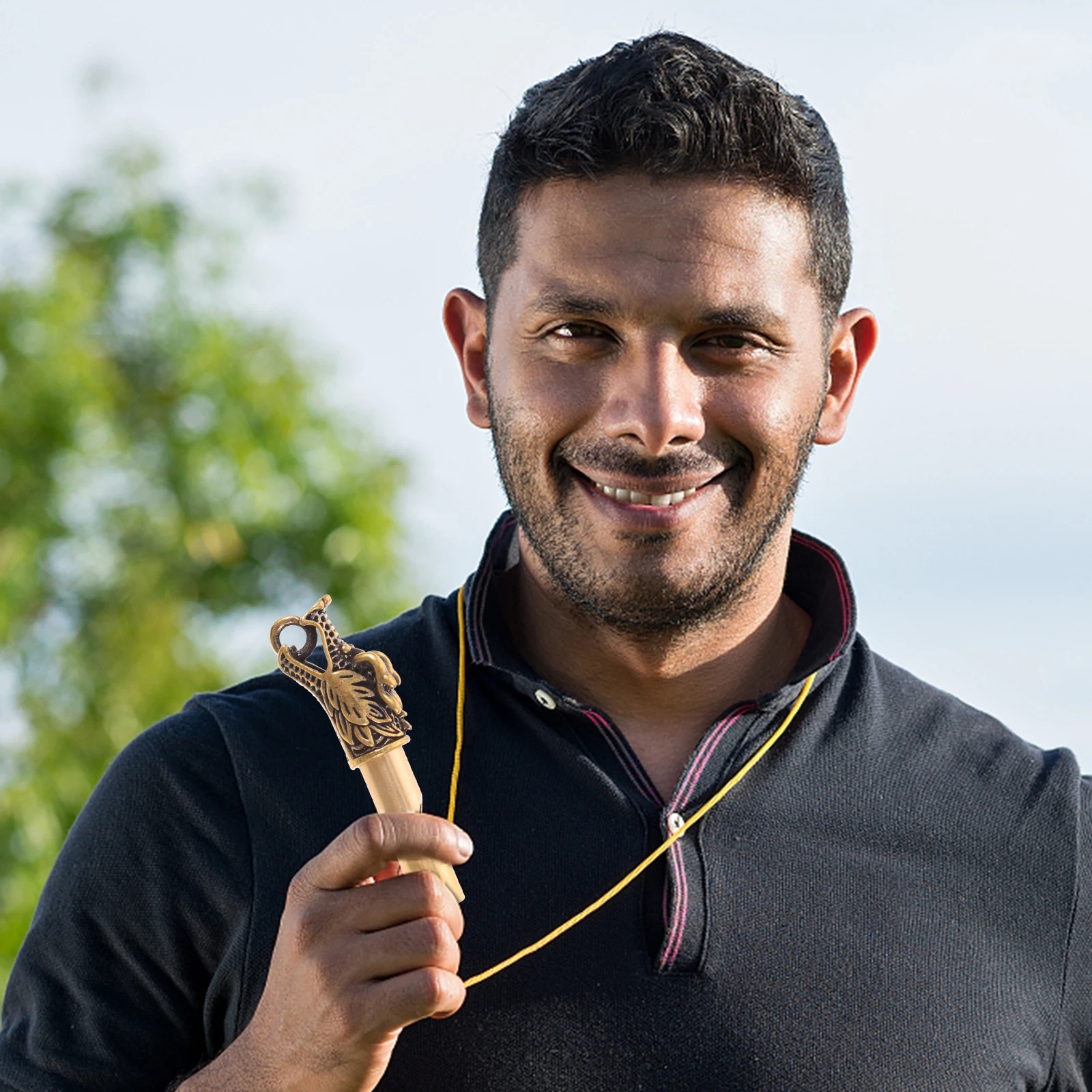 

Brass Camping Whistle Keychain Loud Emergency Safety Portable Outdoor Accessory Animal Shape Mini Craft Auspicious Good Luck